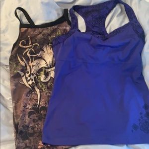 2 pair of sport tanks with built in bras